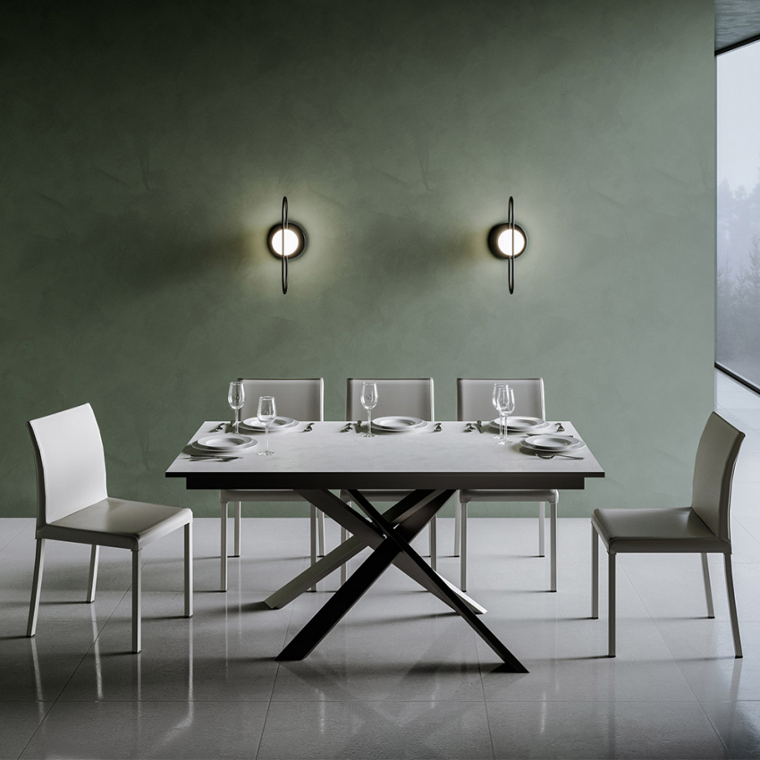 Ausziehbarer Esstisch weiß 90x160-220cm Küche Esszimmer Ganty Long White Aktion