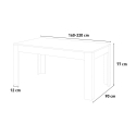 Ausziehbarer Esstisch 90x160-220cm weiß modernes Design Bibi Long Katalog