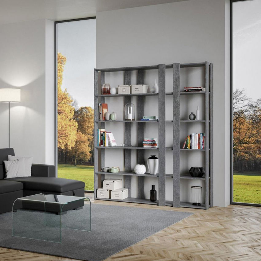 Wandregal mit 5 Ablagen grau Design Büro Wohnzimmer Kato E Concrete Aktion Wandregal mit 5 Ablagen grau Design Büro Wohnzimmer Kato E Concrete Aktion