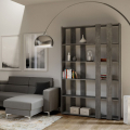Moderne graue Wand-Bibliothek für Wohnzimmerdesign Kato A Small Concrete Aktion