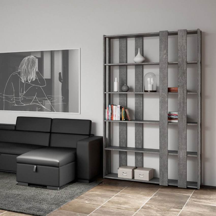 Moderne graue Wandregal mit 5 Regalböden Kato E Small Concrete Aktion Moderne graue Wandregal mit 5 Regalböden Kato E Small Concrete Aktion