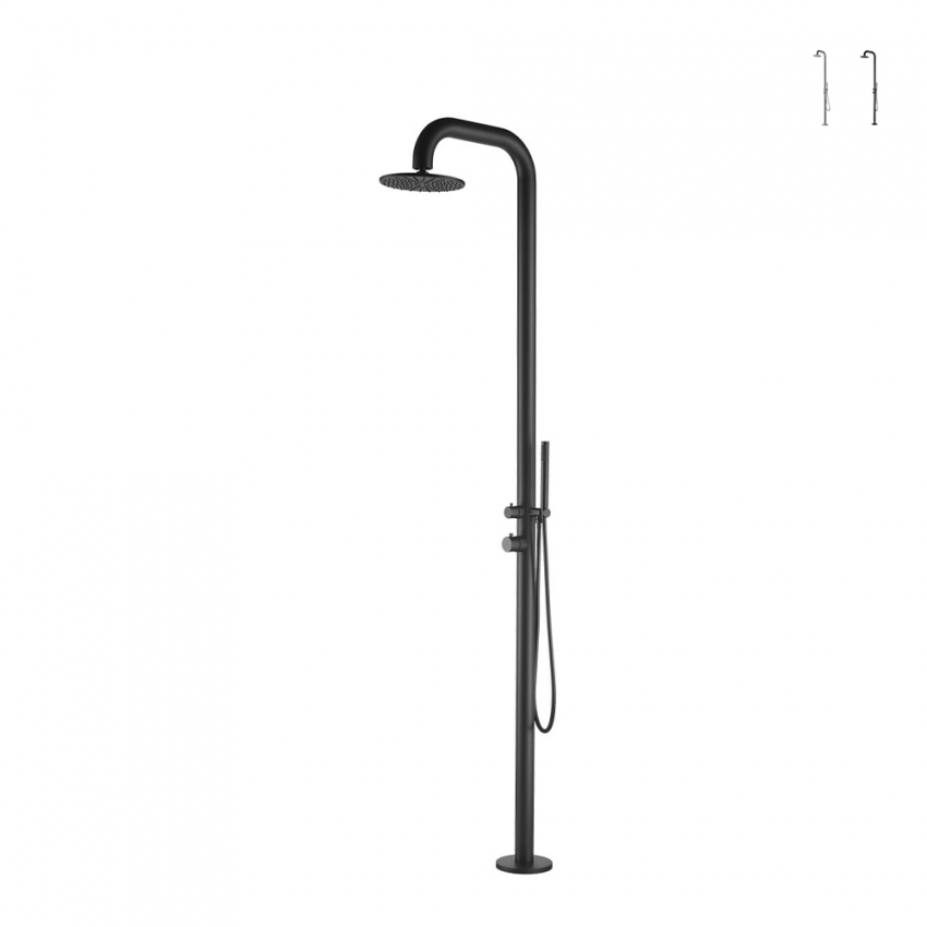 Garten-Außendusche mit Duschkopf und Handbrause, Mischbatterie, Modell Pula Modell