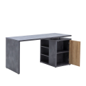Schreibtisch Arbeitstisch Bürotisch Holz mit Schubladen Tür Eichenholzfarbig Grau 140x69cm Sales