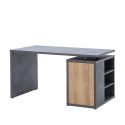 Schreibtisch Arbeitstisch Bürotisch Holz mit Schubladen Tür Eichenholzfarbig Grau 140x69cm Angebot