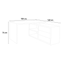 Schreibtisch Arbeitstisch Bürotisch Winkelkombination mit Schubladen Weiß Zementfarbe 140x150cm Schema Eigenschaften