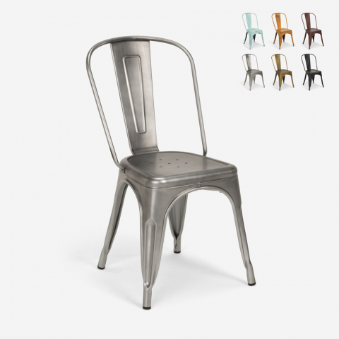 20 stühle design industriell metall vintage shabby chic stil Lix steel old Aktion