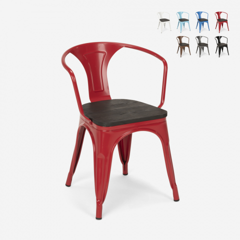 20 stühle design metall holz industrie-stil bar küche steel wood arm Aktion