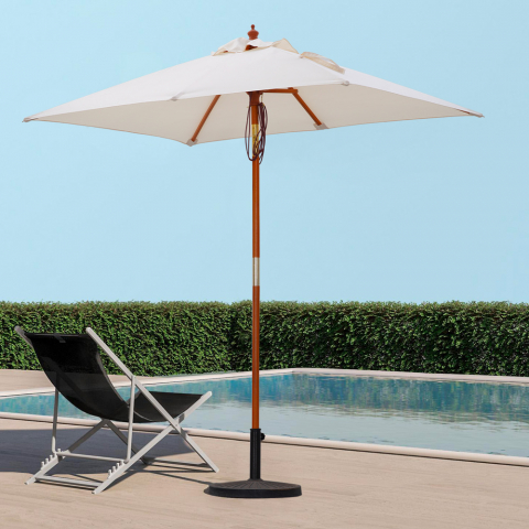 Garten-Sonnenschirm aus Holz mit zentraler UV-Schutzstange Ormond