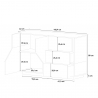 Weiße Anrichte 140x43 cm Wohnzimmer Küche 2 Türen 3 Schubladen Mira Eigenschaften