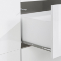 Weiße Anrichte 140x43 cm Wohnzimmer Küche 2 Türen 3 Schubladen Mira Rabatte