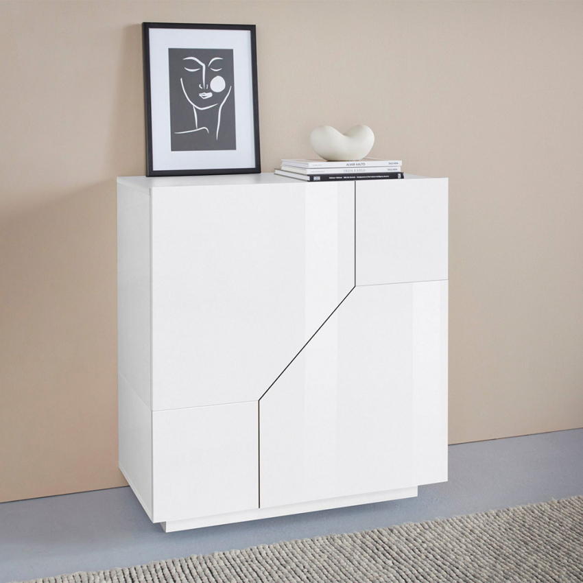 Sideboard Adara 80x43cm Weiß mit 2 Fächern für Wohnzimmer, Schlafzimmer, Küche Aktion Sideboard Adara 80x43cm Weiß mit 2 Fächern für Wohnzimmer, Schlafzimmer, Küche Aktion