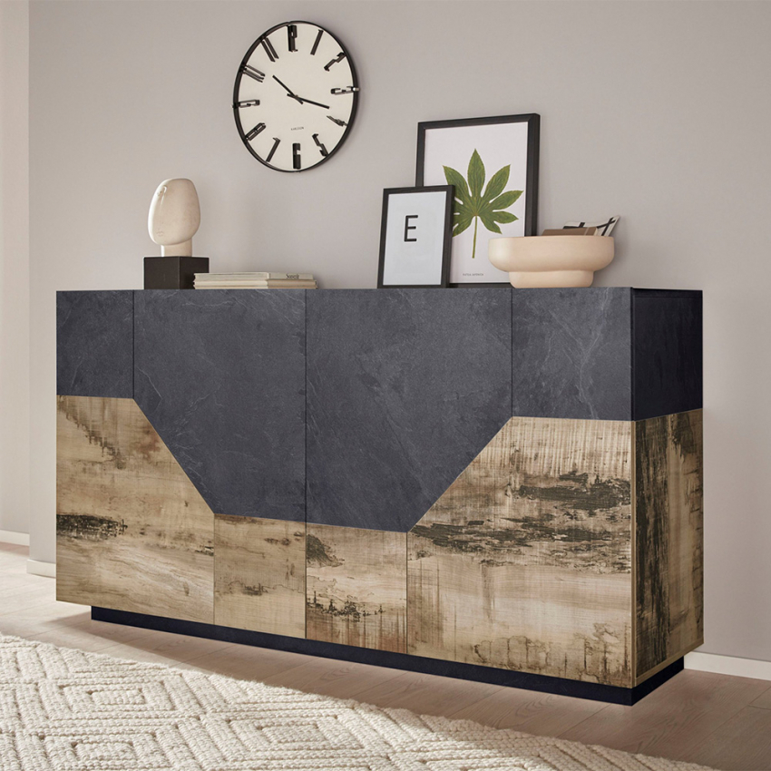 Sideboard Wohnzimmer Küche 160x43 cm 4 Fächer Design His Report Aktion Sideboard Wohnzimmer Küche 160x43 cm 4 Fächer Design His Report Aktion