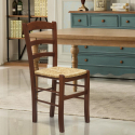 Esstischstuhl Massivholz Stuhl für Esszimmer Sitzfläche aus Stroh Paesana Verkauf