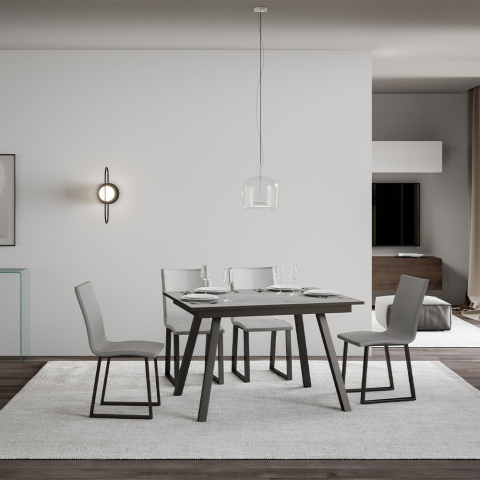 Ausziehbarer Esstisch 90x120-180cm Küche Design Grau Mirhi Concrete