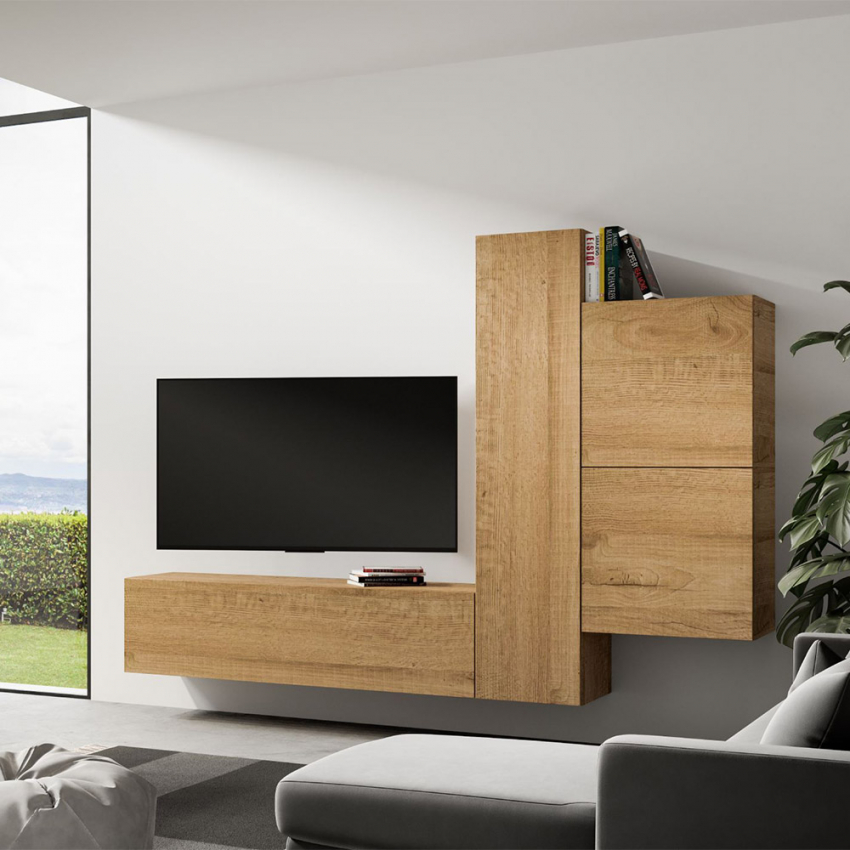 Hängende Wohnwand TV-Schrank mit 4 Holzschränken A112 Aktion Hängende Wohnwand TV-Schrank mit 4 Holzschränken A112 Aktion