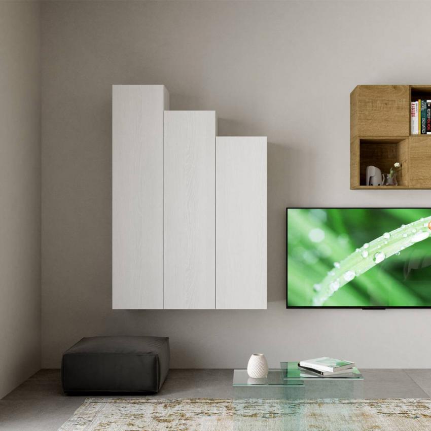 Moderne Hängeschrank-Wohnwand für Wohnzimmer und Eingang A33 Aktion Moderne Hängeschrank-Wohnwand für Wohnzimmer und Eingang A33 Aktion