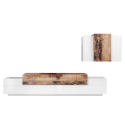 Wohnzimmer-Schrankwand modernes Design Weiß Holz Corona Moby Angebot