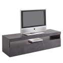 Designer TV-Schrank antrazit Wohnzimmer 130cm 2 Fächer 1 Tür Burrata City Angebot