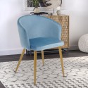 Moderner Samt Stuhl Küche Esszimmer Schlafzimmer goldene Beine Patogu Katalog