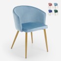 Moderner Samt Stuhl Küche Esszimmer Schlafzimmer goldene Beine Patogu Verkauf