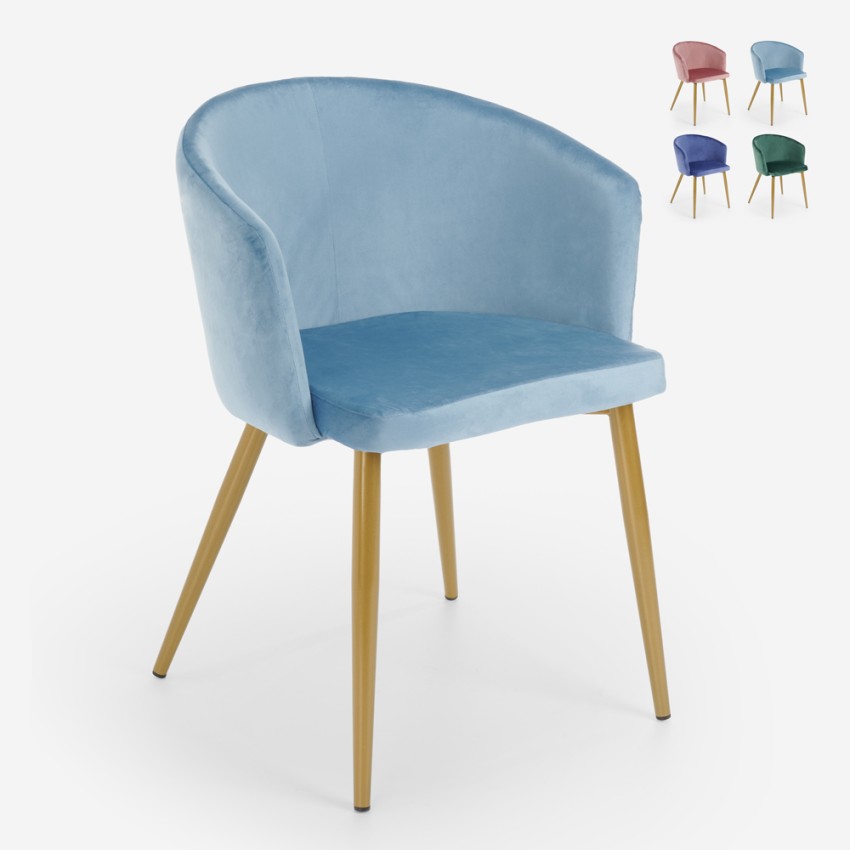 Moderner Samt Stuhl Küche Esszimmer Schlafzimmer goldene Beine Patogu Verkauf