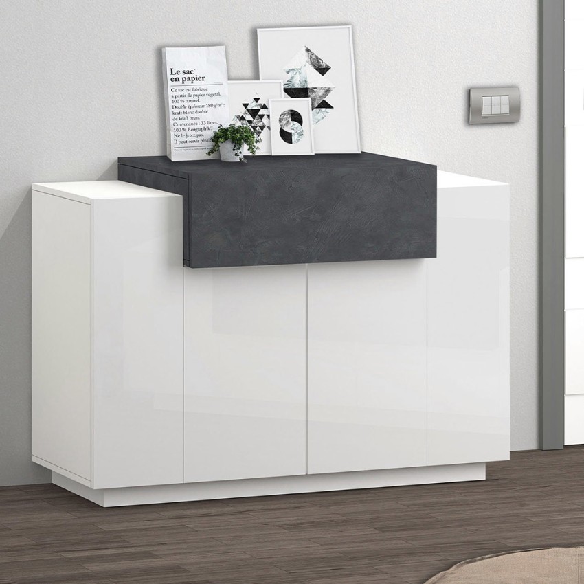 Moderne weiße Anrichte Küchenschrank Wohnzimmer Coro Bata Ardesia Aktion