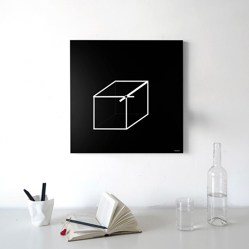 Quadratische Wanduhr 50x50cm, geometrisches Minimaldesign Cube Aktion Quadratische Wanduhr 50x50cm, geometrisches Minimaldesign Cube Aktion