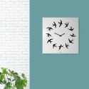Quadratische Wanduhr 50x50cm modernes Design Schwalben Flock Verkauf