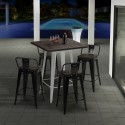 tisch für hocker im industriestil aus metall stahl holz 60x60 welded Verkauf