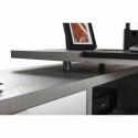 Schreibtisch Arbeitstisch Bürotisch Winkelkombination mit Schubladen Weiß Zementfarbe 140x150cm Schema Lagerbestand