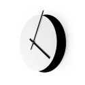 Moderne minimalistische runde Wand uhr in Weiß und Schwarz Eclissi Rabatte
