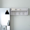 Moderner Wandgarderobe Eingangsbereich, Weiß, 3 Haken, Ablage Aktion
