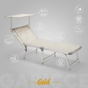 Strandliege Liegestuhl Sonnenliege aus Aluminium Gabicce Gold 