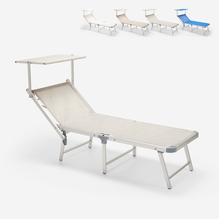 Strandliege Liegestuhl Sonnenliege aus Aluminium Gabicce Gold Strandliege Liegestuhl Sonnenliege aus Aluminium Gabicce Gold