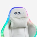 Weißer Gaming-Stuhl LED-Massage Liegestuhl ergonomischer Stuhl Pixy Plus Eigenschaften