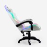 Weißer Gaming-Stuhl LED ergonomische Recliner Kissen Pixy Lagerbestand