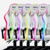 Weißer Gaming-Stuhl LED ergonomische Recliner Kissen Pixy Maße
