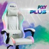 Weißer Gaming-Stuhl LED-Massage Liegestuhl ergonomischer Stuhl Pixy Plus Angebot