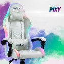 Weißer Gaming-Stuhl LED ergonomische Recliner Kissen Pixy Angebot