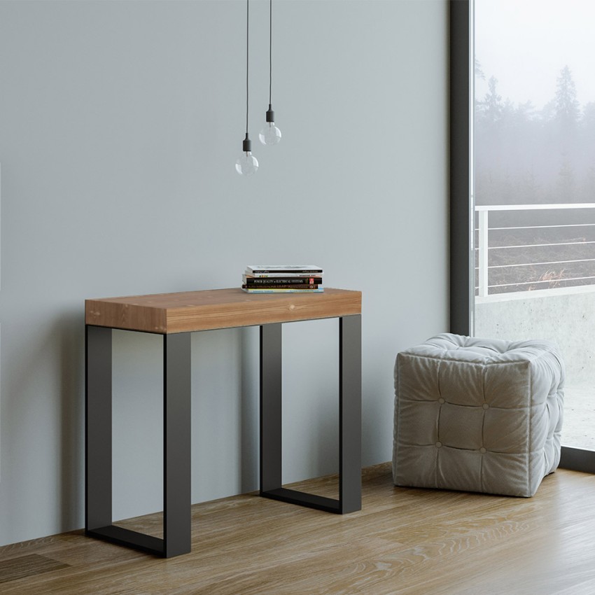 Ausziehbarer Konsolentisch für den Eingangsbereich 90x40-300cm Holz Metall Tecno Fir Aktion
