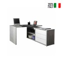 Schreibtisch Arbeitstisch Bürotisch Winkelkombination mit Schubladen Weiß Zementfarbe 140x150cm Schema Verkauf
