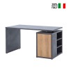 Schreibtisch Arbeitstisch Bürotisch Holz mit Schubladen Tür Eichenholzfarbig Grau 140x69cm Verkauf